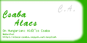 csaba alacs business card